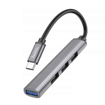 HUB HB26 Type-C на USB 3.0 + 3 USB 2.0 HOCO серый