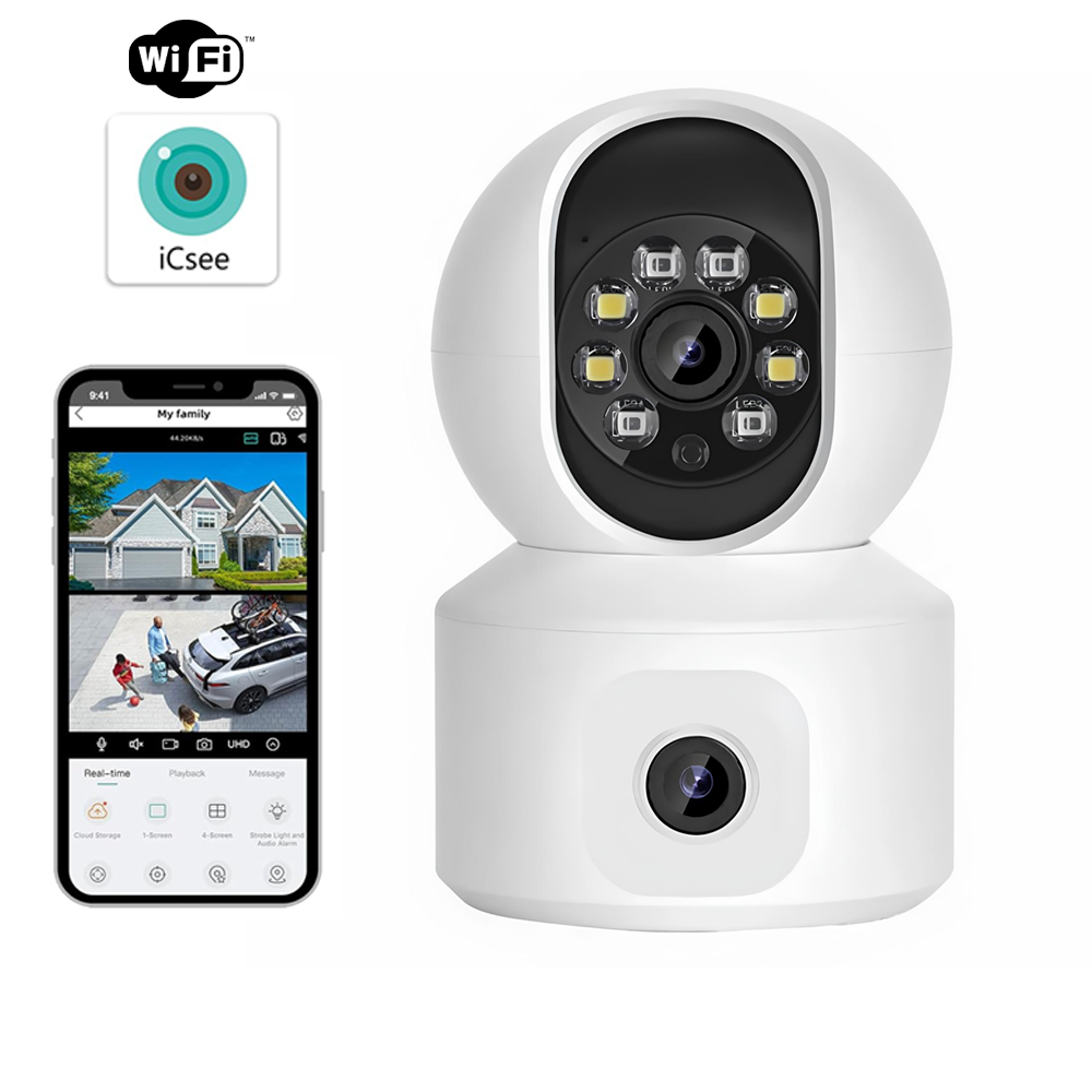 Wi-Fi სახლის მოძრავი ირმაგი ვიდეოკამერა 2MP+2MP
