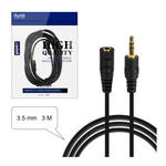 აუდიო კაბელი Aux Jack 3.5 მმ "მამალი" \ "დედალი" 3.5მმ (3 მ)