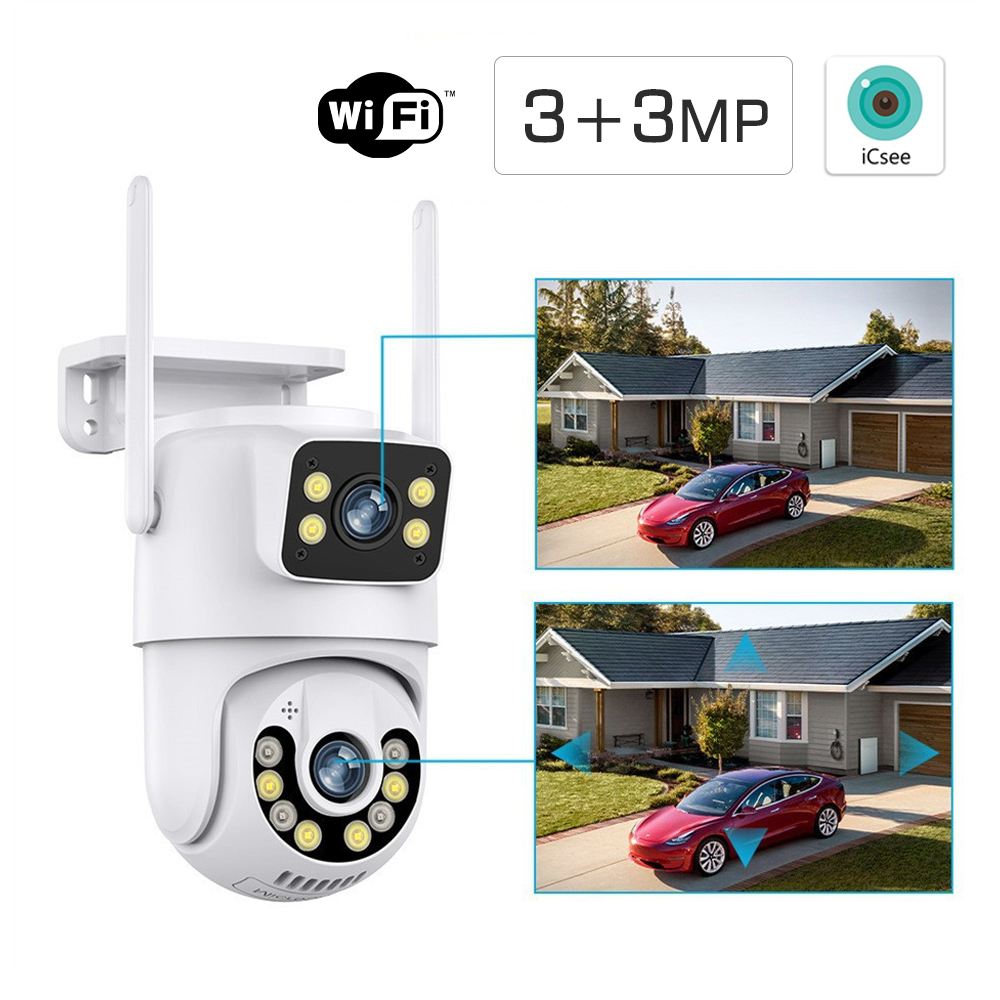 Wi-Fi სათვალთვალო ორმაგი კამერა 3MP+3MP