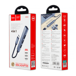 HUB HB26 Type-C на USB 3.0 + 3 USB 2.0 HOCO серый