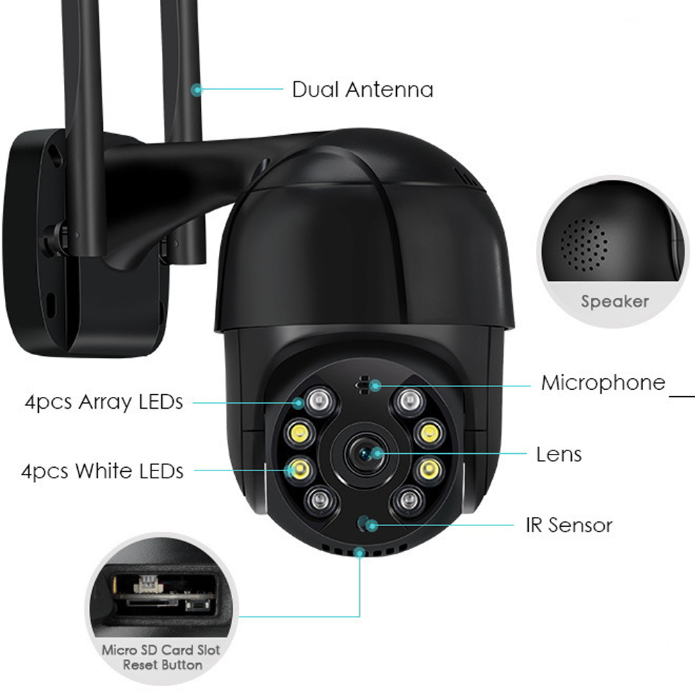 Wi-Fi სათვალთვალო კამერა 8MP