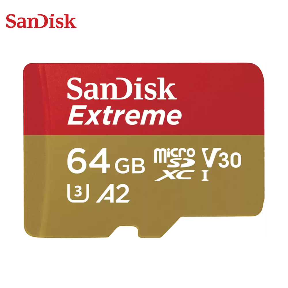 მეხსიერების ბარათი SanDisk 64GB Extreme MicroSD/XC UHS-I Card V30 Class 10