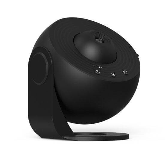 Black 4K HD galaxy projector with LED light, made from ABS/PC, 5W power, includes 12 galaxy films and Type-C cable.