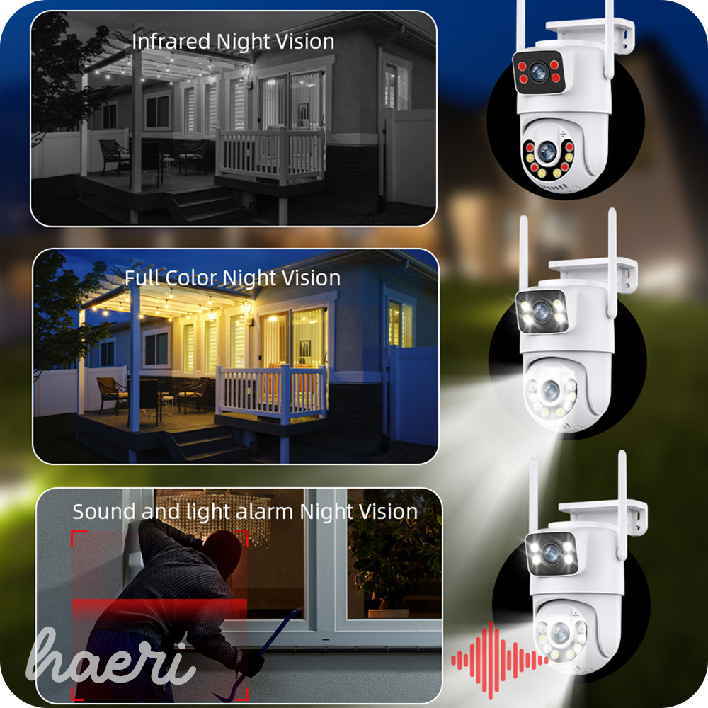 Wi-Fi სათვალთვალო ორმაგი კამერა 3MP+3MP
