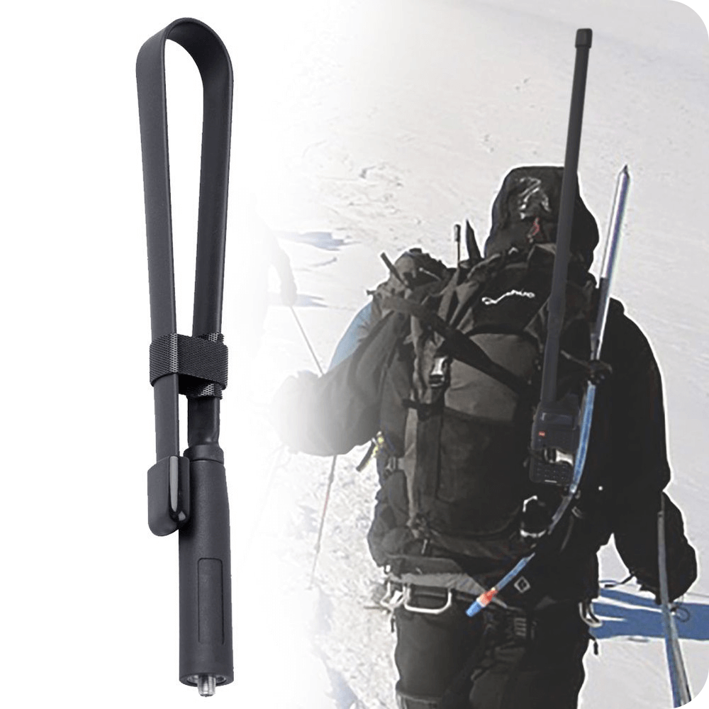 Enhanced Baofeng 888s UV-5R antenna for extended range, 47cm length, compatible with multiple models, ideal for outdoor communication.