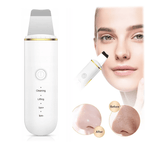 Ultrasonic skin scrubber for deep facial cleansing and skin rejuvenation, showcasing before and after results.