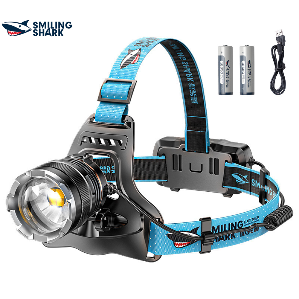 თავის ფანარი Smiling Shark K225A (2 ელემენტი 18650 - 2200mAh)