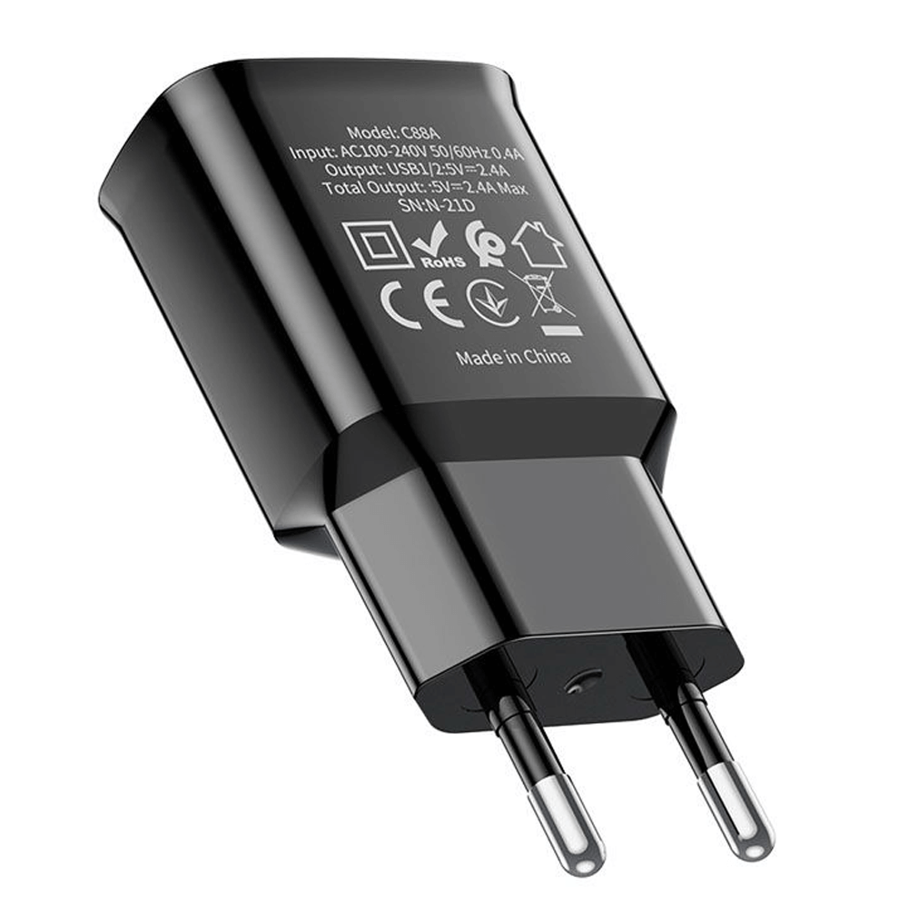 Hoco C88A დამტენის ადაპტერი 2 USB 2.4A