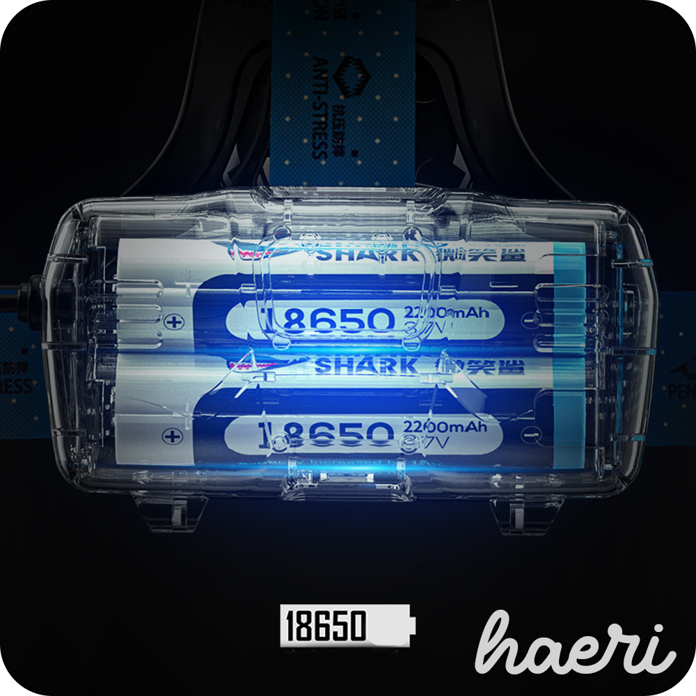თავის ფანარი Smiling Shark K225A (2 ელემენტი 18650 - 2200mAh)