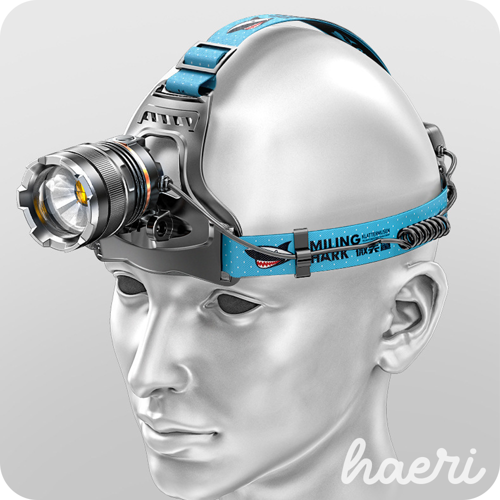 თავის ფანარი Smiling Shark K225A (2 ელემენტი 18650 - 2200mAh)