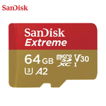 მეხსიერების ბარათი SanDisk 64GB Extreme MicroSD/XC UHS-I Card V30 Class 10