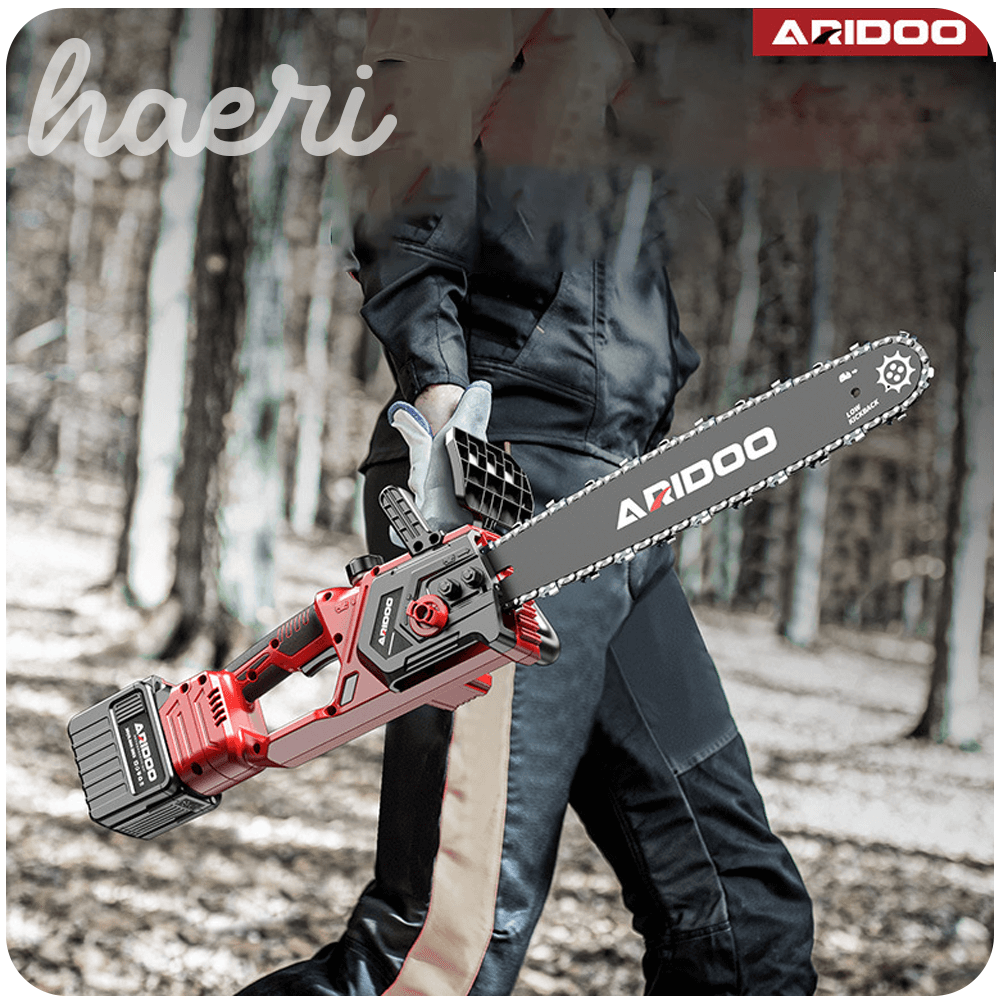 ARIDOO 16" battery chainsaw LDJ580H with 36V power, ideal for efficient cutting and easy handling.