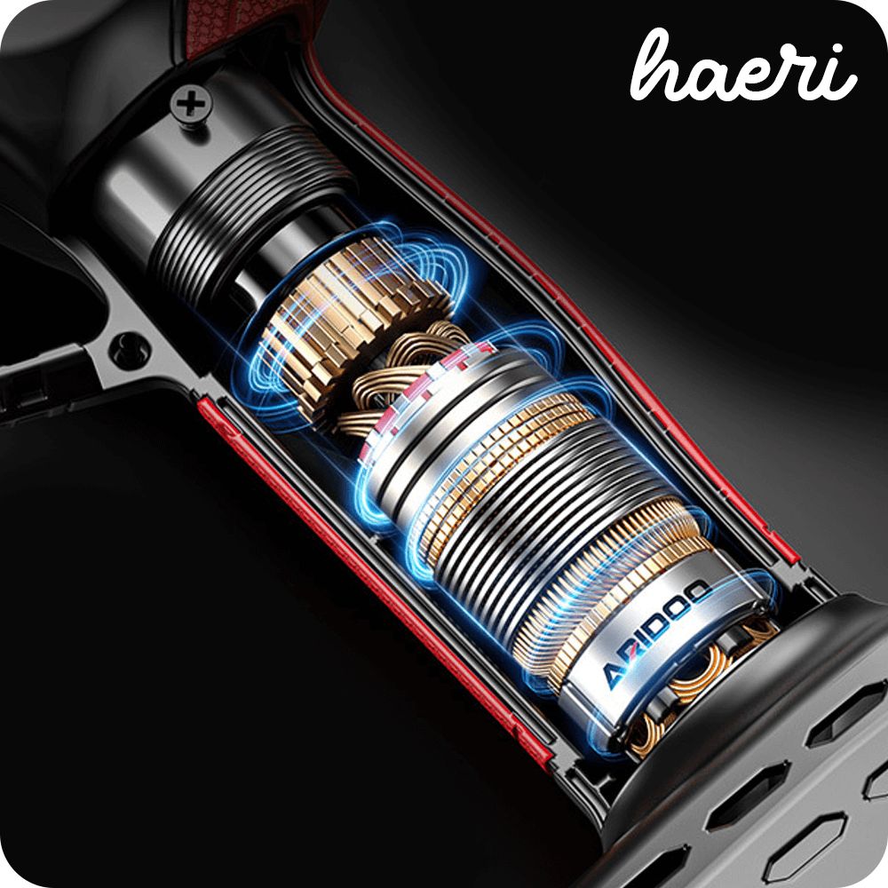 Internal mechanism of the ARIDOO electric secatore showcasing its powerful 21V motor and technology features.