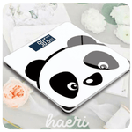 Electric scale with panda design, featuring LCD display and 180 kg capacity for precise weight measurement.