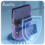 პორტატული რეტრო სათამაშო კონსოლი R36S, იასამნისფერი დიზაინი და მაღალი ხარისხის ეკრანი.